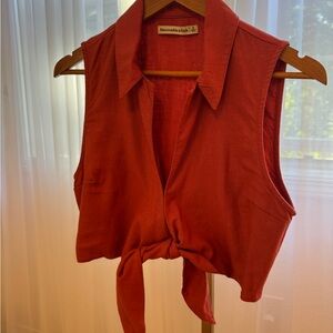 Abercrombie & Fitch Women's Rust Sleeveless Blouse